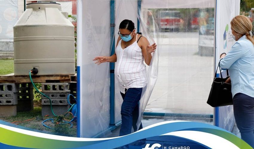 Instalan túneles sanitizadores en Camargo